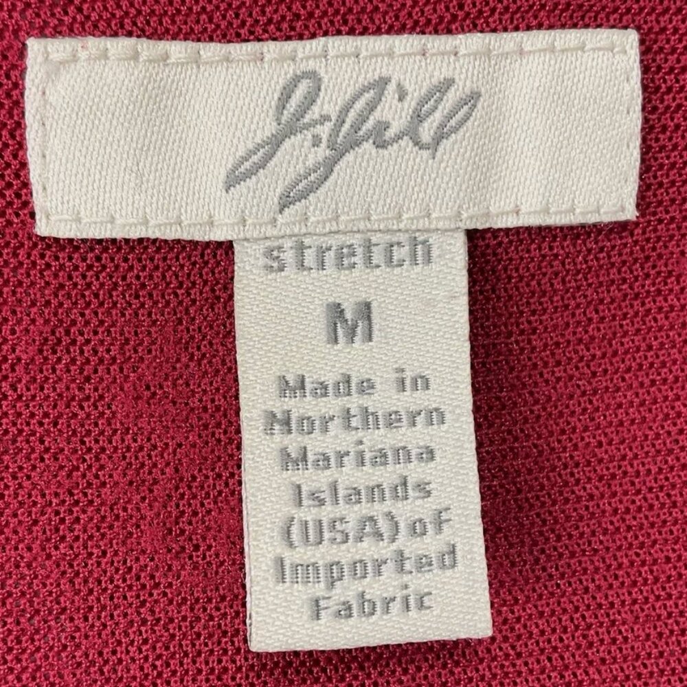 J. Jill NWT Knit Lace Open Weave Cardigan Top V-Neck Red Stretch Lined, Medium - Picture 4 of 12